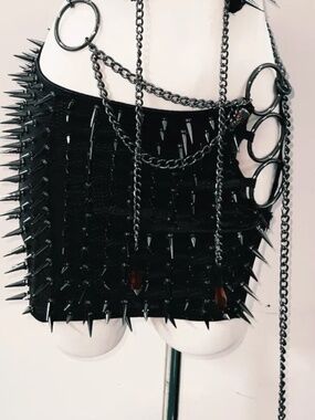 Goth Spike O-ring Skirt Handmade Chains